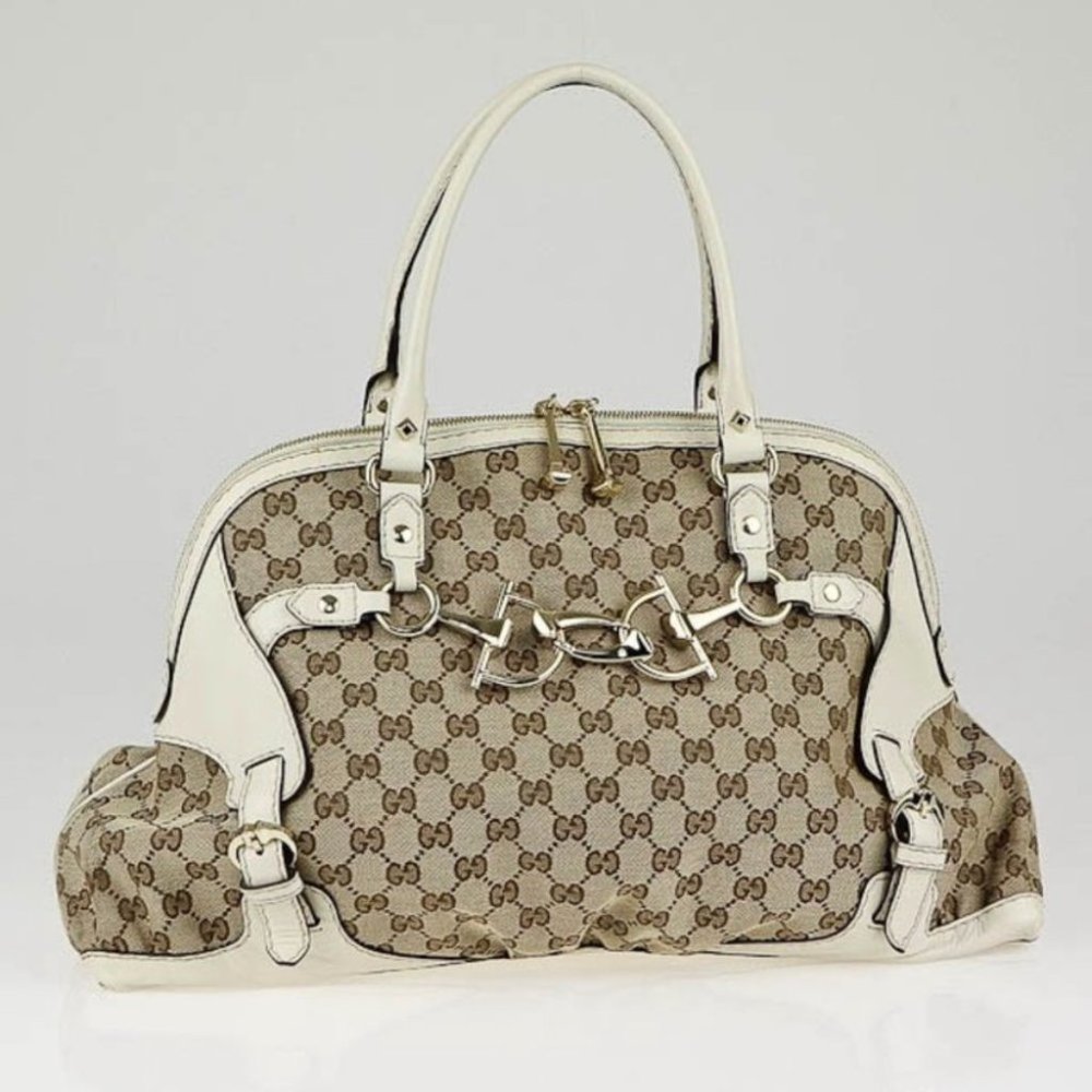 Gucci Monogram Horsebit NailBoston Off White